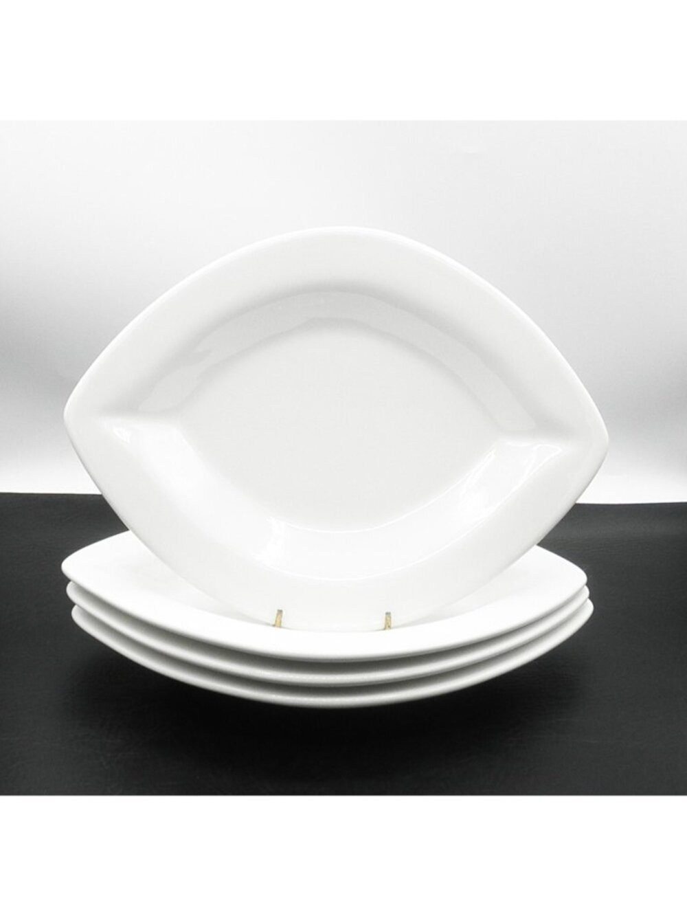 Tabletops Unlimited Urban Graffiti 12 Inch Salad Plates White Set of 4 TAUURGS